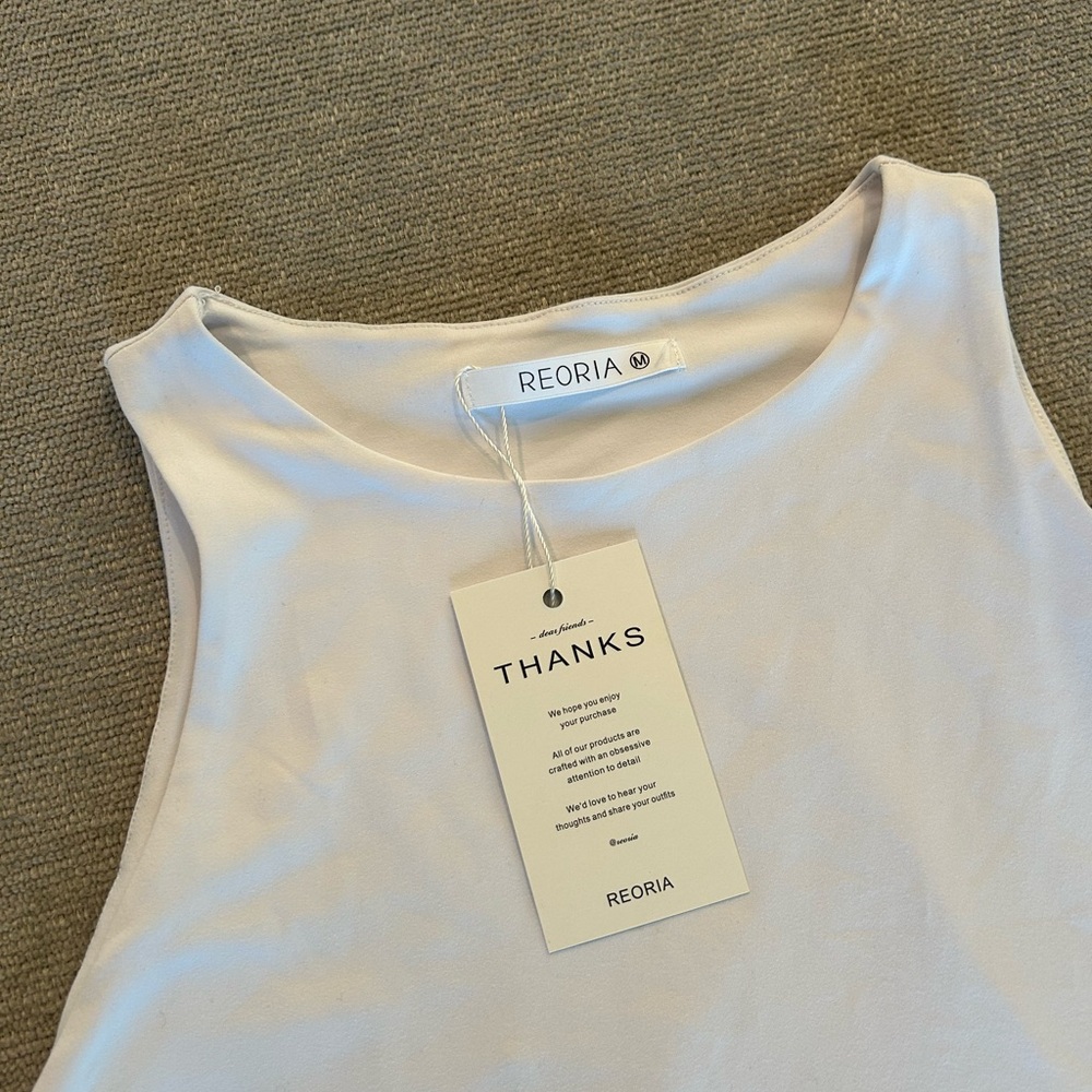 ReoRia White Bodysuit, Size Small,  NWT